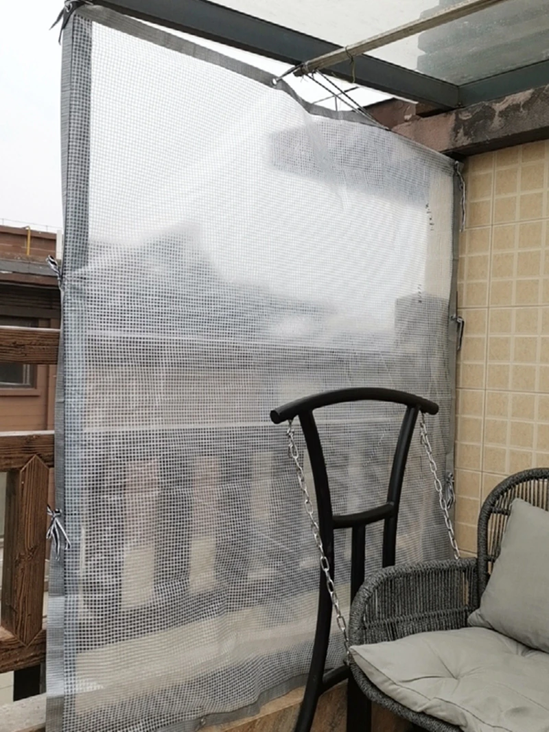 Cheap Goat Tents 0.33mm PE White Mesh Rainproof Cloth Garden Plants Shed Boat Truck Cover Tarpaulin Camping Tent Yard Balcony Waterproof Canopy   
